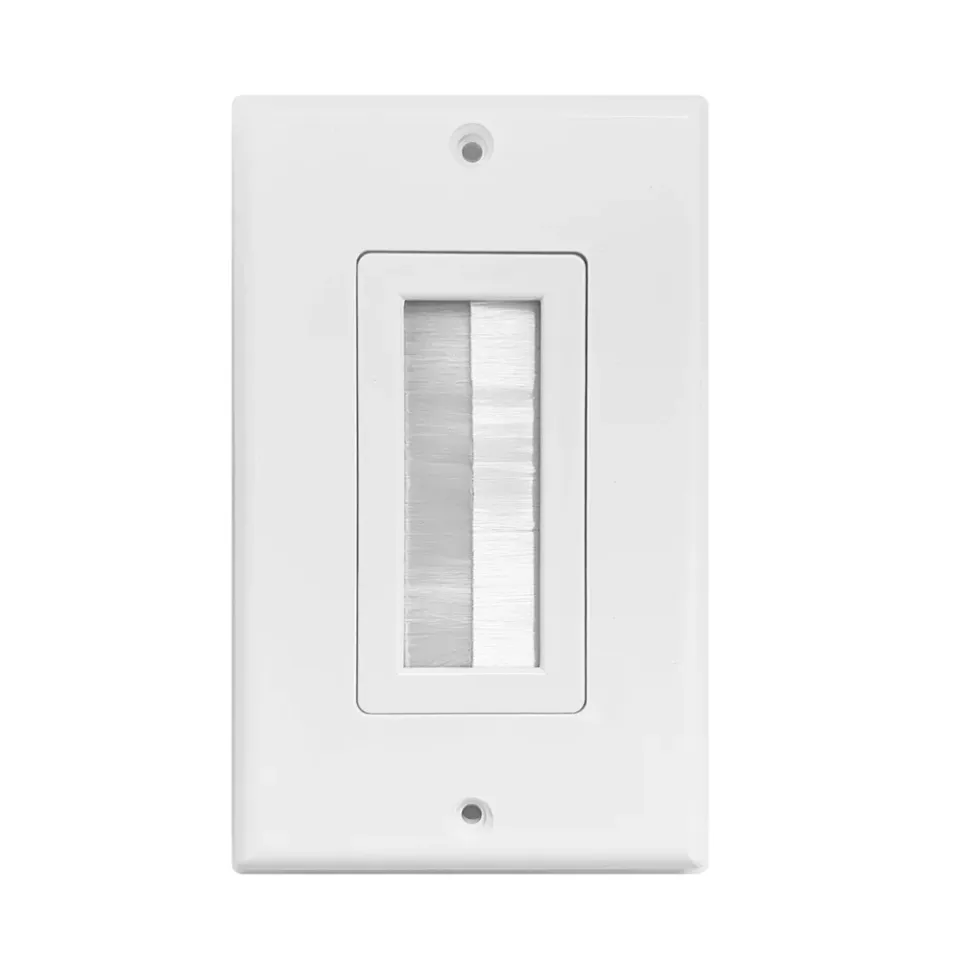 Simply45 1 Port Brush vægplade 1-port hvid