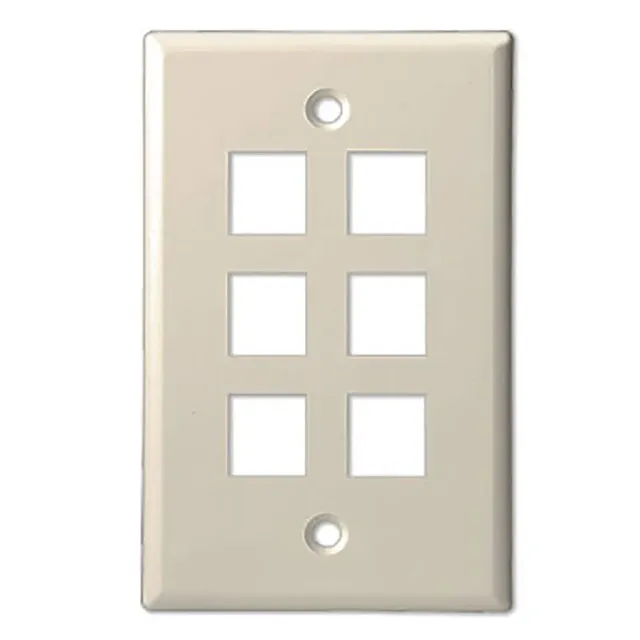 Simply45 306-LA vægplade 6-port beige 10-pak