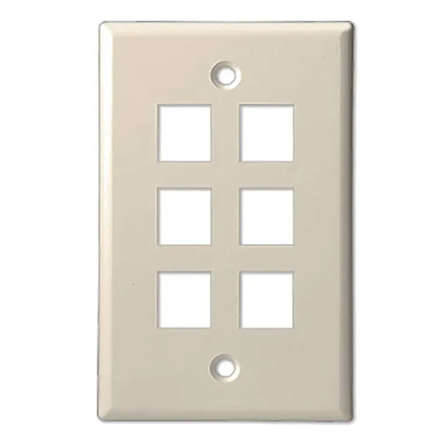 Simply45 306-LA vægplade 6-port beige 10-pak