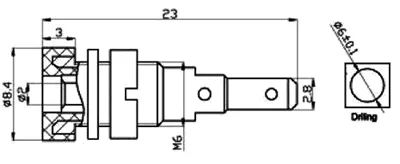 EL-Grossisten bananbøsning 2mm 10A 23mm blå lodning