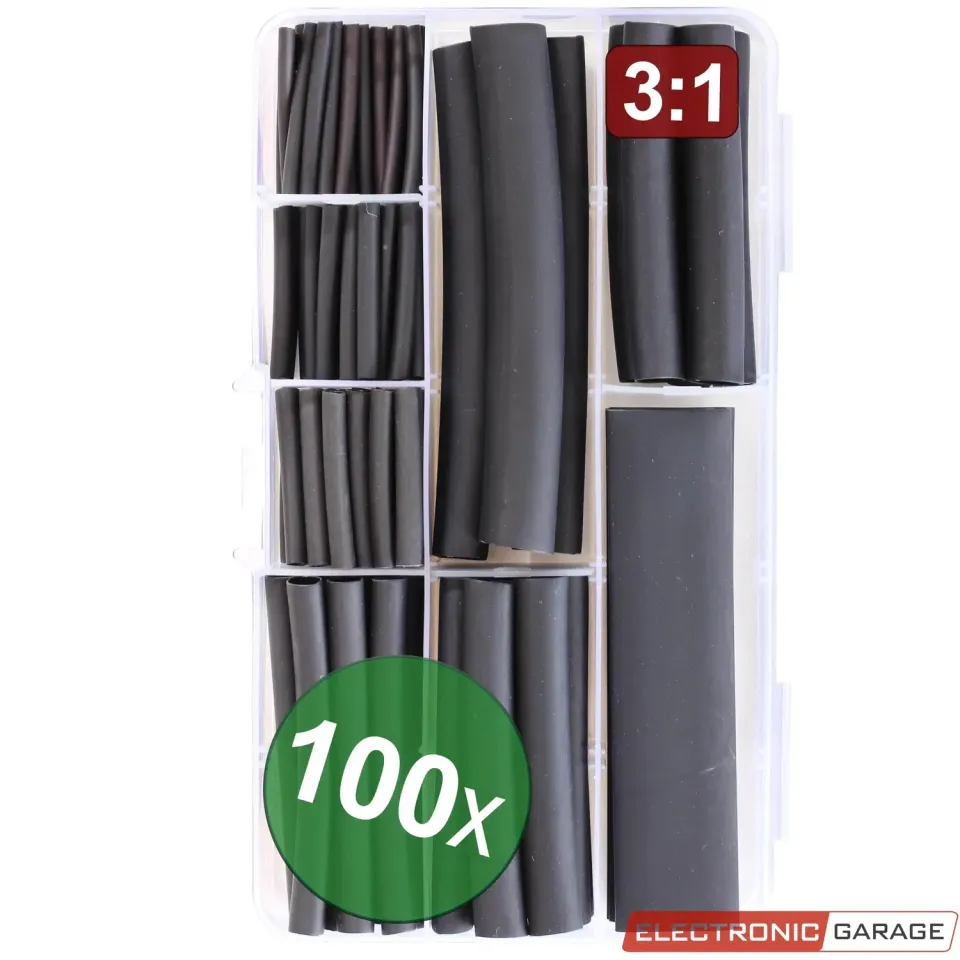 Electronic Garage EG 201711CA003 krympeslange sæt sort 100 stk