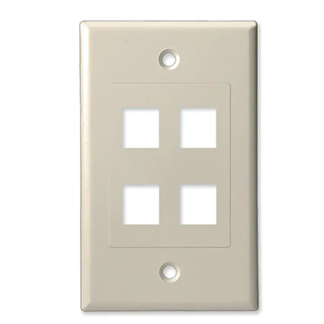 Simply45 204D-LA vægplade 4-port light almond 10pk