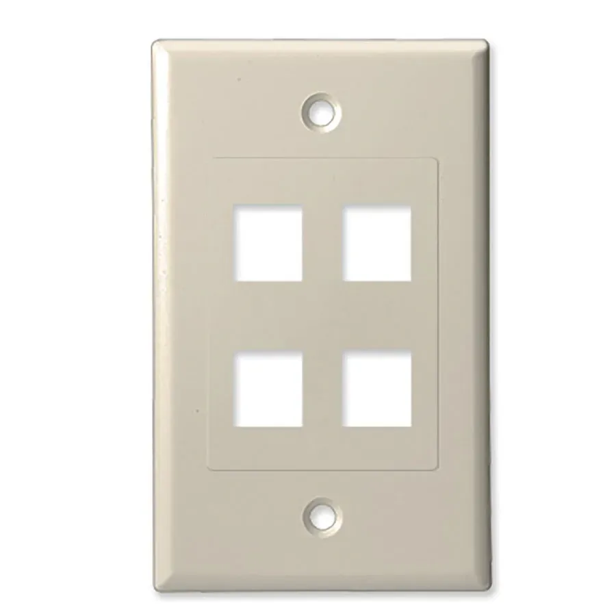 Simply45 204D-LA vægplade 4-port light almond 10pk