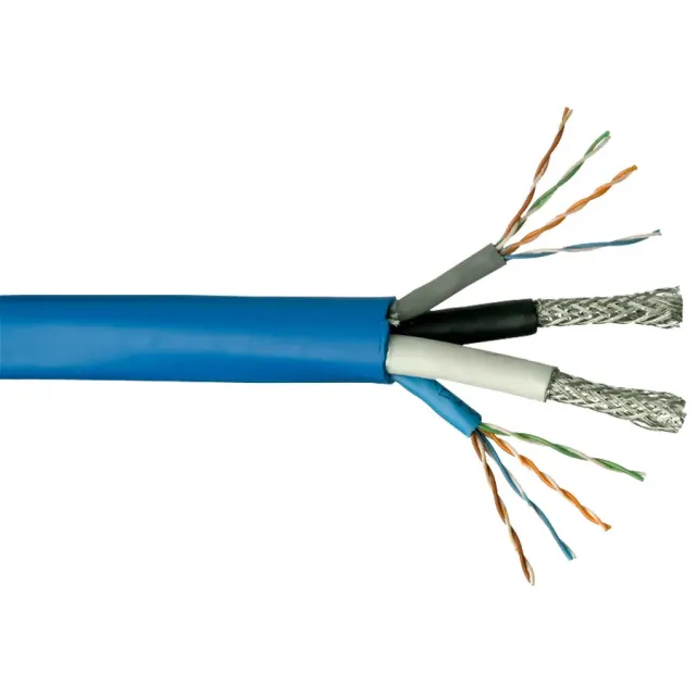 Simply45 HNC-2 kombinationskabel Cat5e RG6 152 m blå