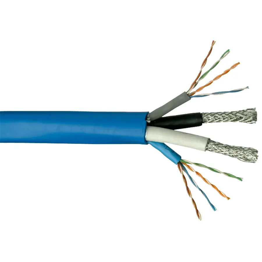 Simply45 HNC-2 kombinationskabel Cat5e RG6 152 m blå