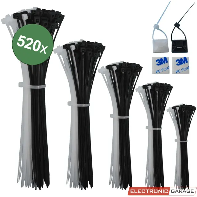 Electronic Garage EG23CA243 strips 10-30 cm 520 dele sort hvid