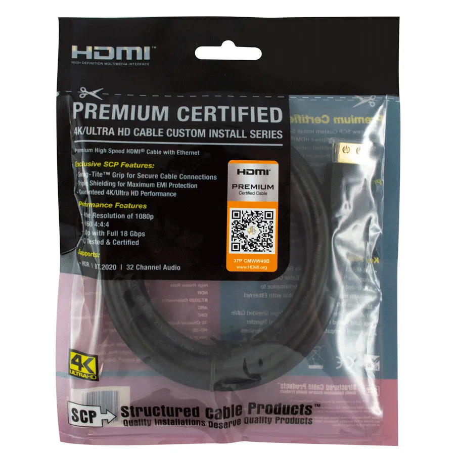 Simply45 990UHD-3 HDMI kabel 0,9 m sort 4K 18Gbps