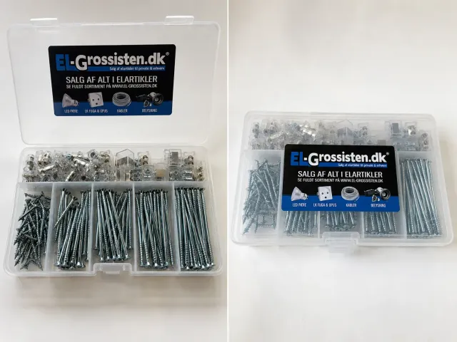 EL-Grossisten sortimentkasse skruer muffer 155 dele