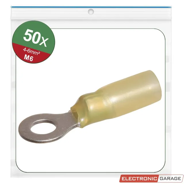 Electronic Garage ringkabelsko M6 gul 4-6 mm² 50 stk