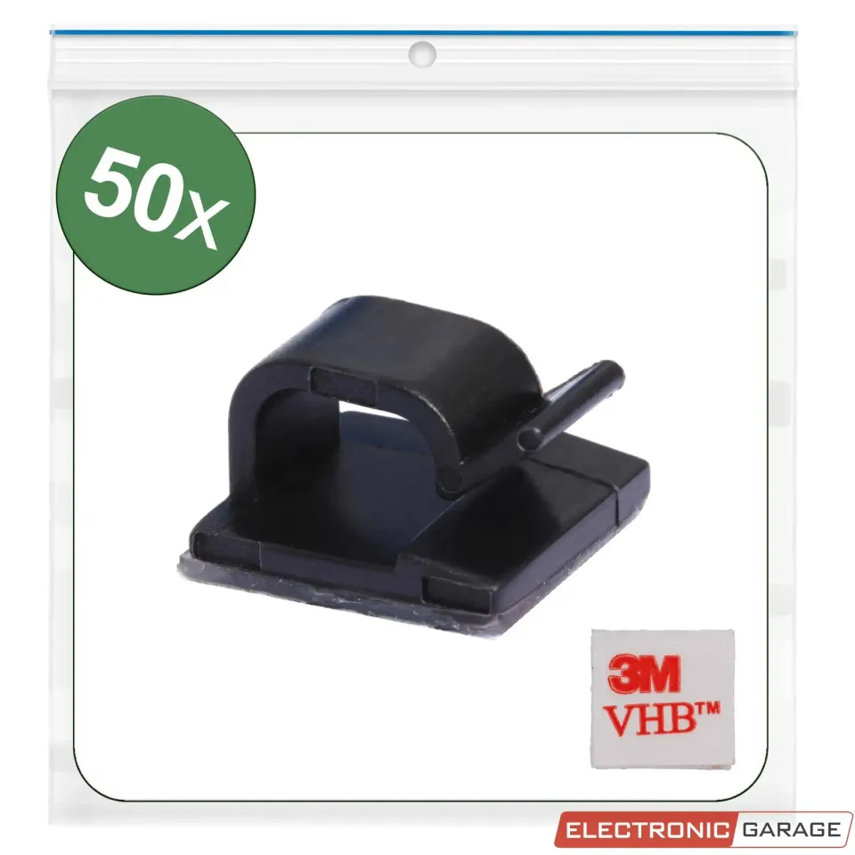 Electronic Garage EG 23CA236 kabelclips selvklæbende sort 50stk
