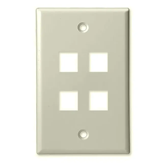 Simply45 304-AL keystone vægplade 4 port almond