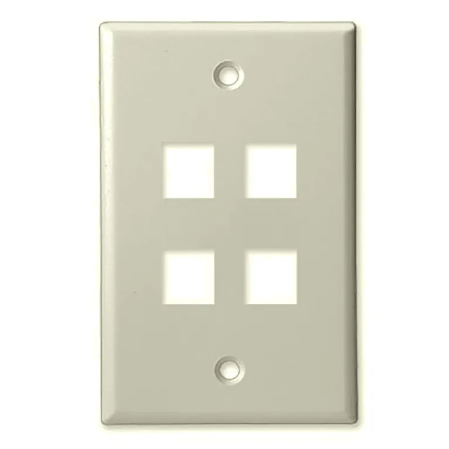 Simply45 304-AL keystone vægplade 4 port almond