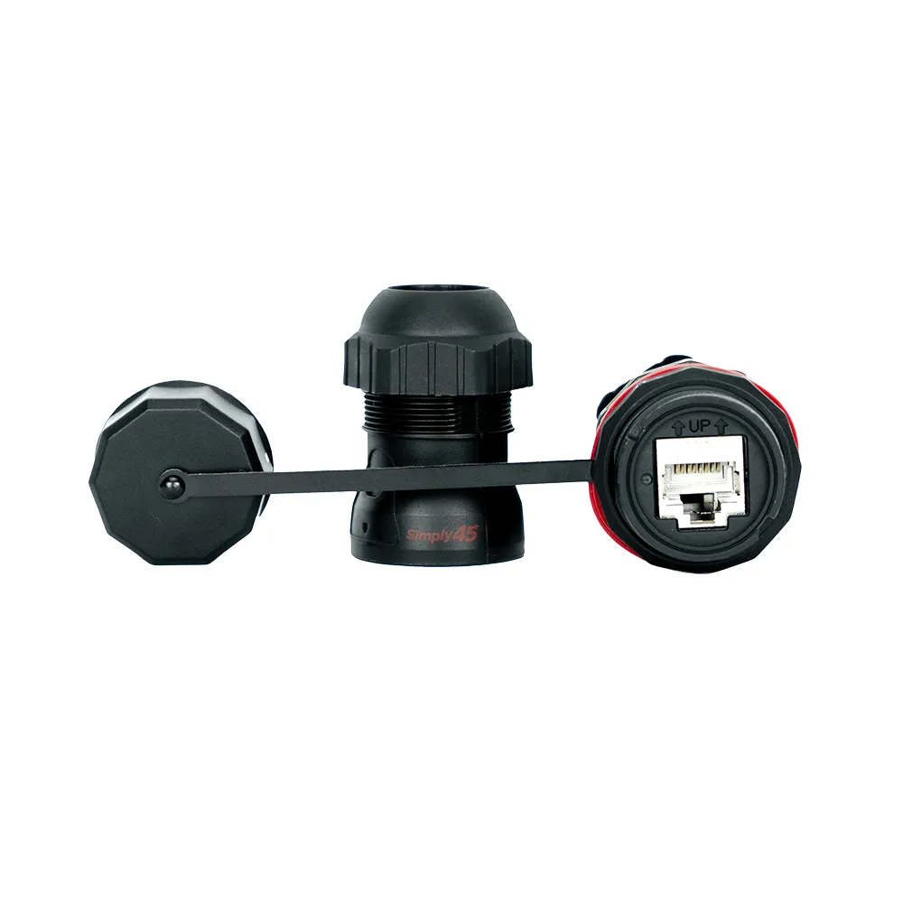 Simply45 vandtæt RJ45 kobler IP68 sort samlemuffe