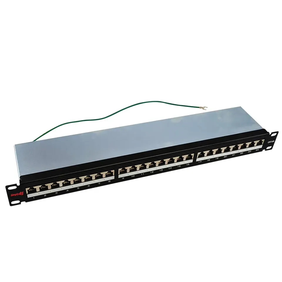 Simply45 24-port patchpanel skærmet 1U sort