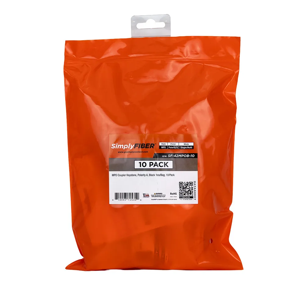 Simply45 MPO adapter sort polaritet A 10-pak