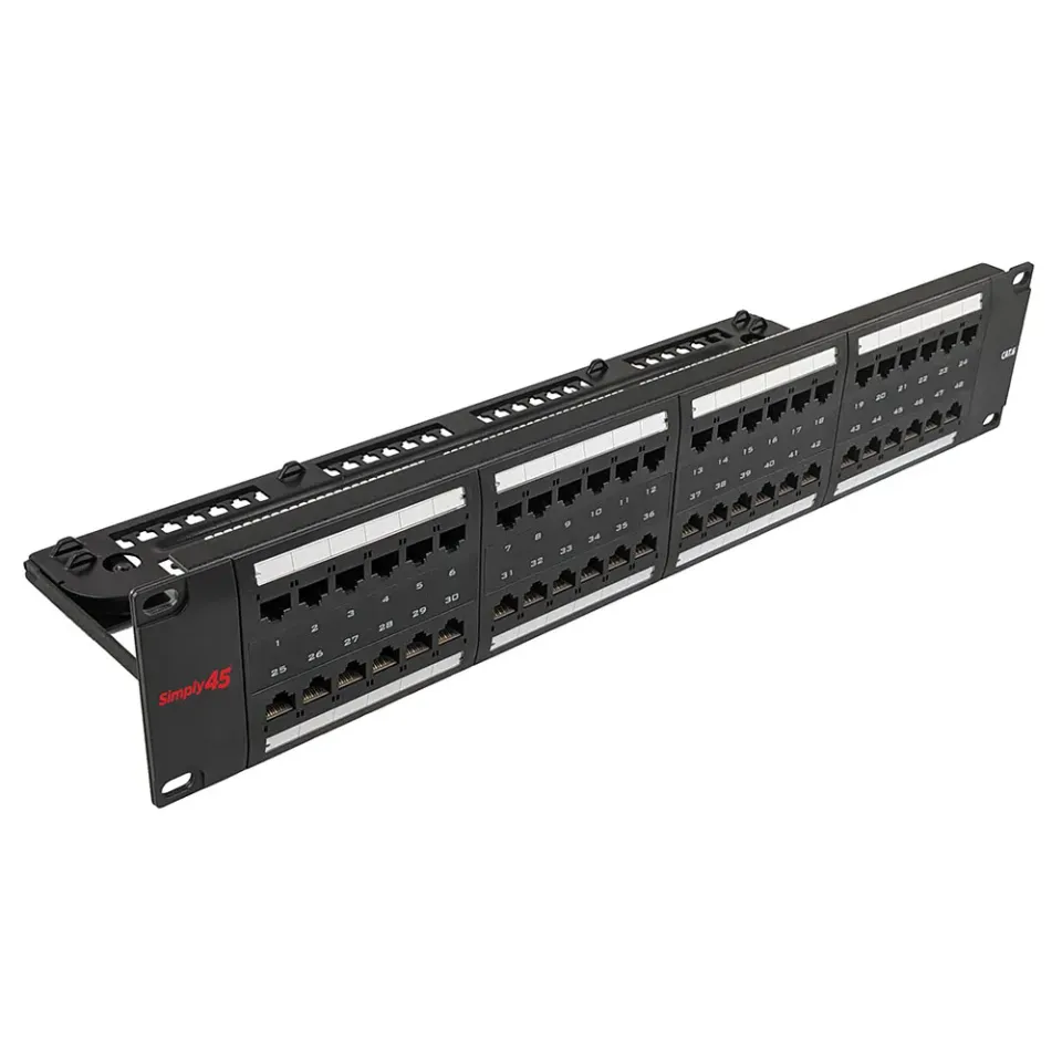 Simply45 48 Port Cat6 UTP patch panel 19" 2U