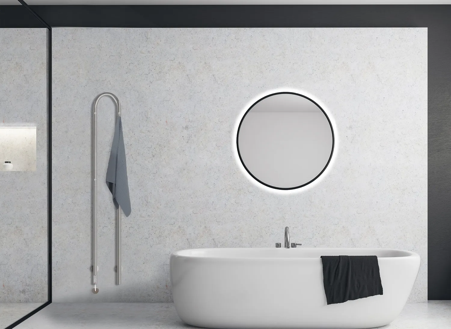 Duo Plus håndklædetørrer 1480x190 mm børstet stål 50W