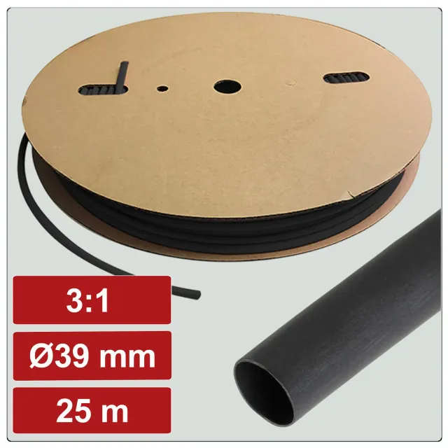Electronic Garage EG25CA076 krympeflex Ø39mm 3:1 sort 25m