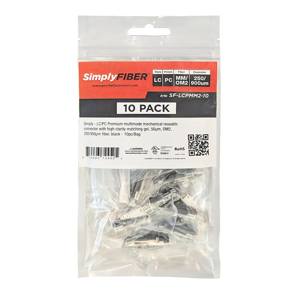 Simply45 LC/PC fiberstik multimode sort 10-pak