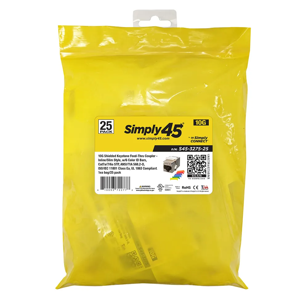 Simply45 10G skærmet keystone kobler 25 stk Cat7a
