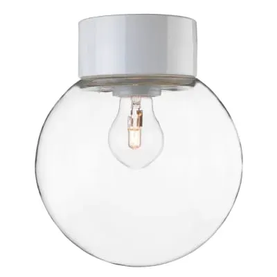 EL-Grossisten Classic Glob loftlampe E27 hvid 200 klart glas