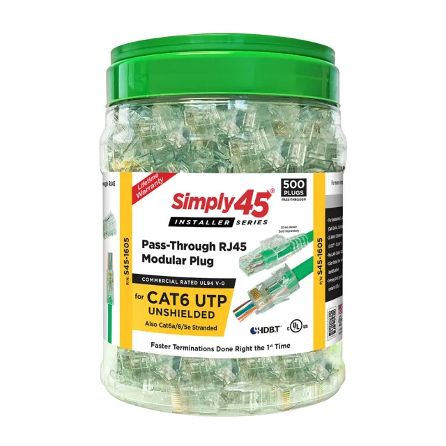Simply45 S45-1600 RJ45 stik Cat6 500-pak