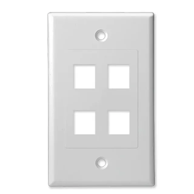 Simply45 204D-WT vægplade decorator 4-port hvid 10-pak