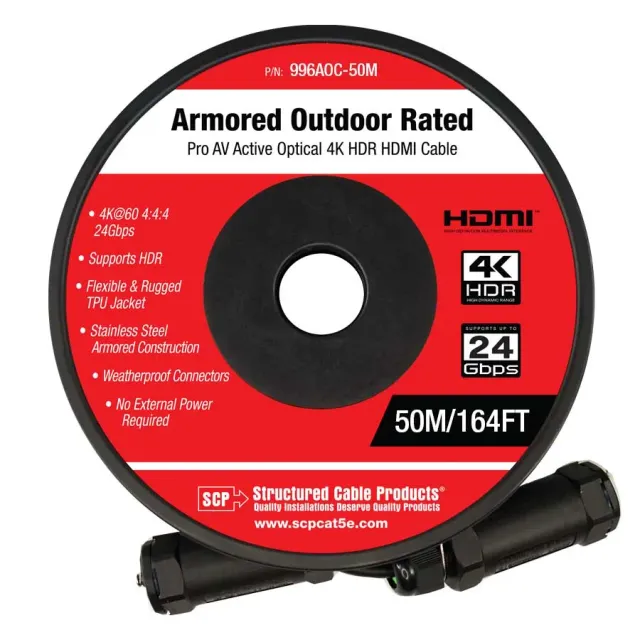 Simply45 996AOC-50M HDMI kabel 50m armeret 4K udendørs