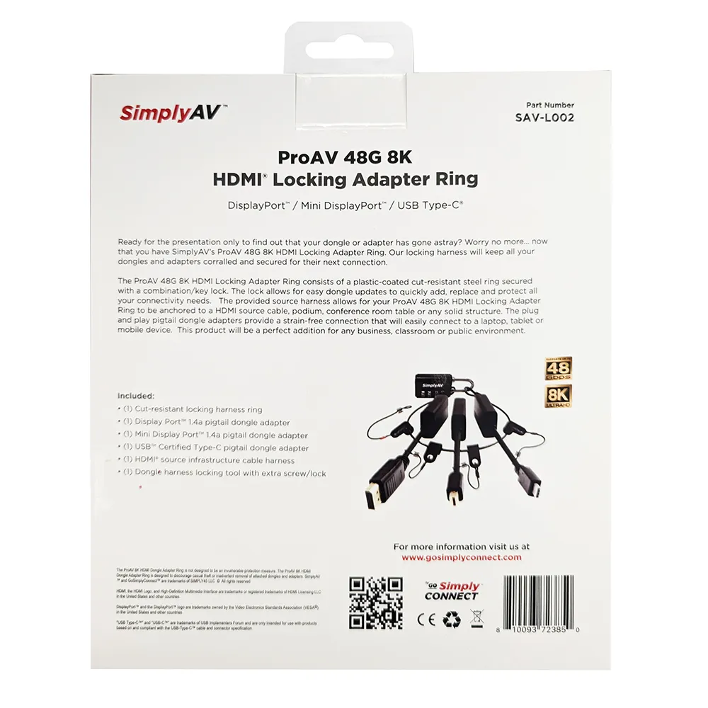 Simply45 ProAV 8K dongle adaptersæt med ring