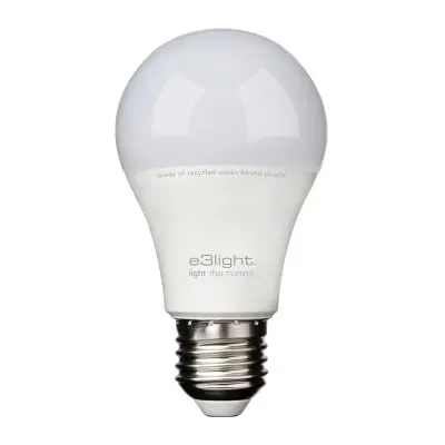 e3light LED pære A60 E27 470lm 2700K genbrugsplast