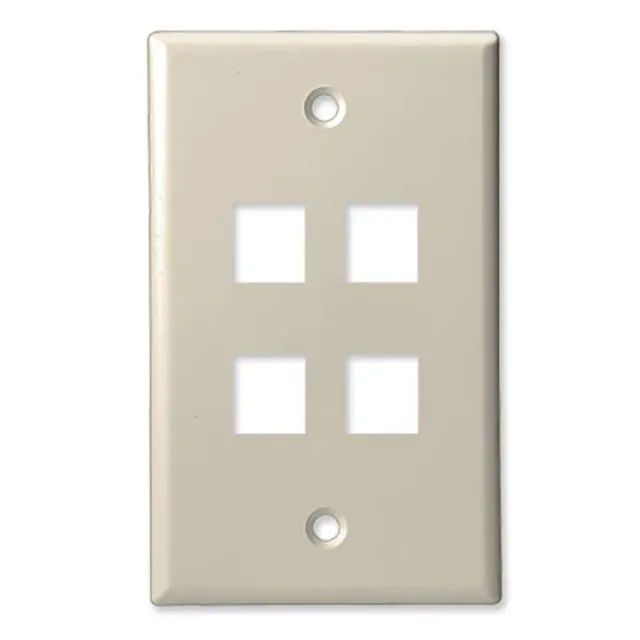 Simply45 204-LA vægplade 4-port lys beige 10 stk