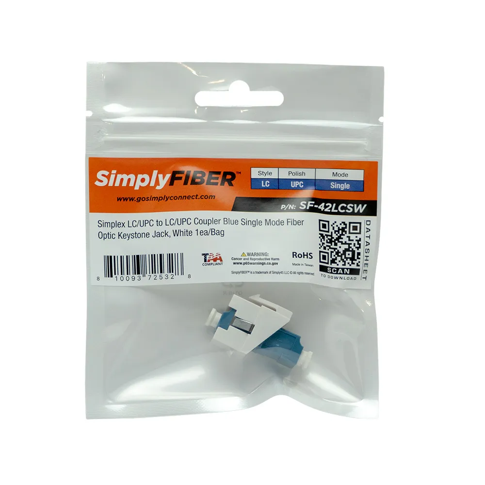 Simply45 LC/UPC keystone fiberkobling hvid singlemode