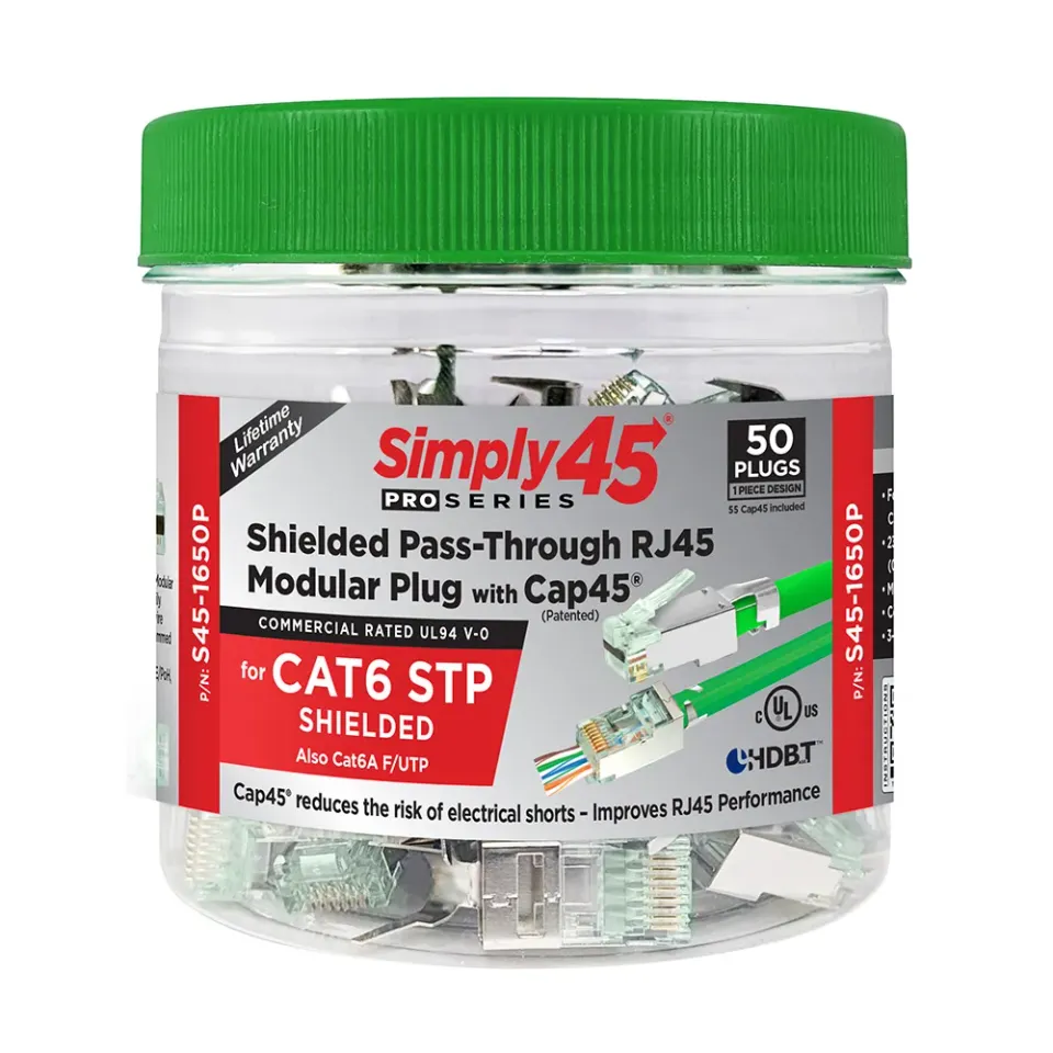 Simply45 ProSeries S45-1650P RJ45 stik shielded Cat6