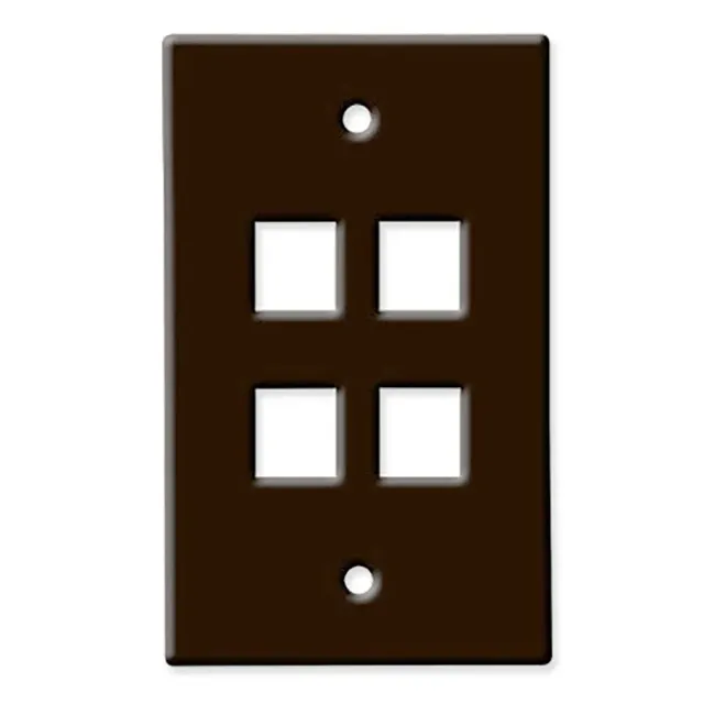 Simply45 204-BR vægplade 4-port brun 10-pak keystone