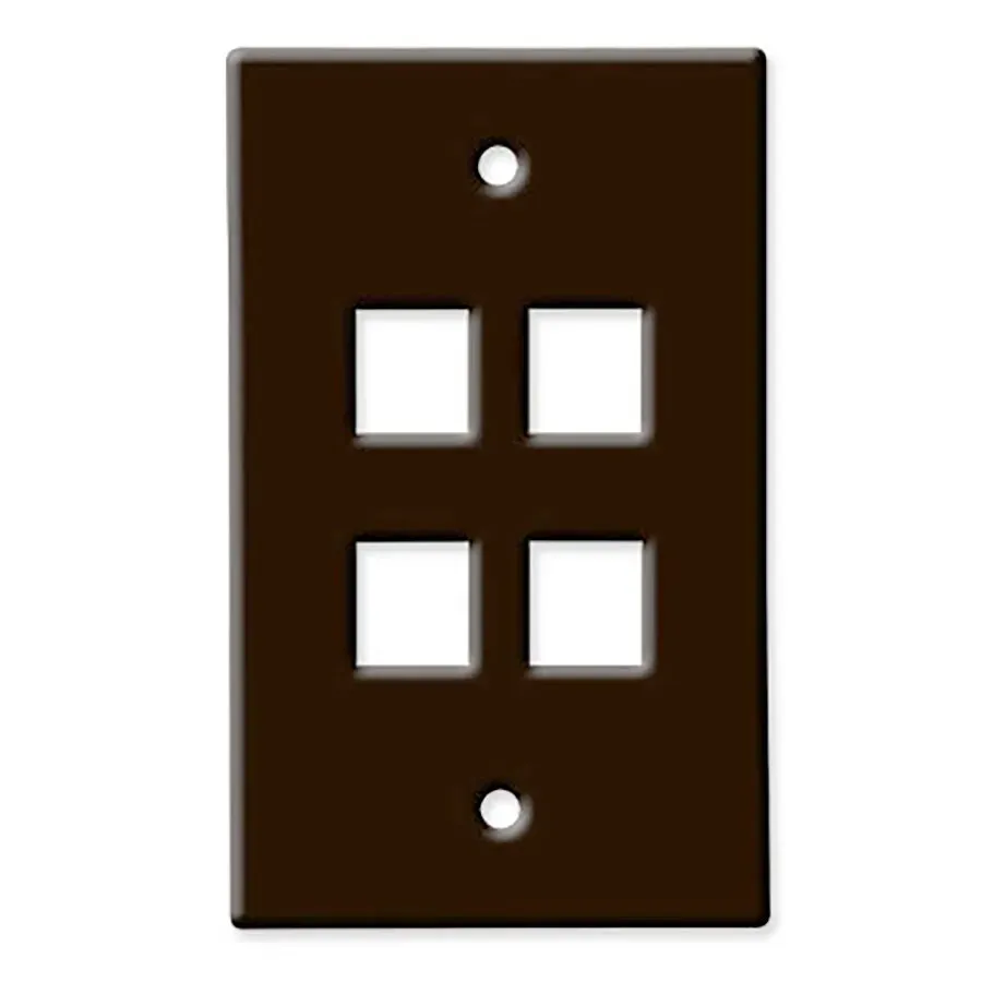Simply45 204-BR vægplade 4-port brun 10-pak keystone