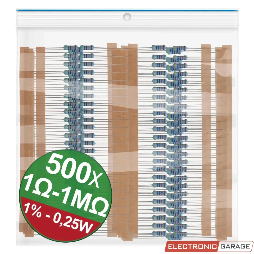 Electronic Garage EG22P036 modstandssæt 0,25W 500 stk 1Ω-1MΩ