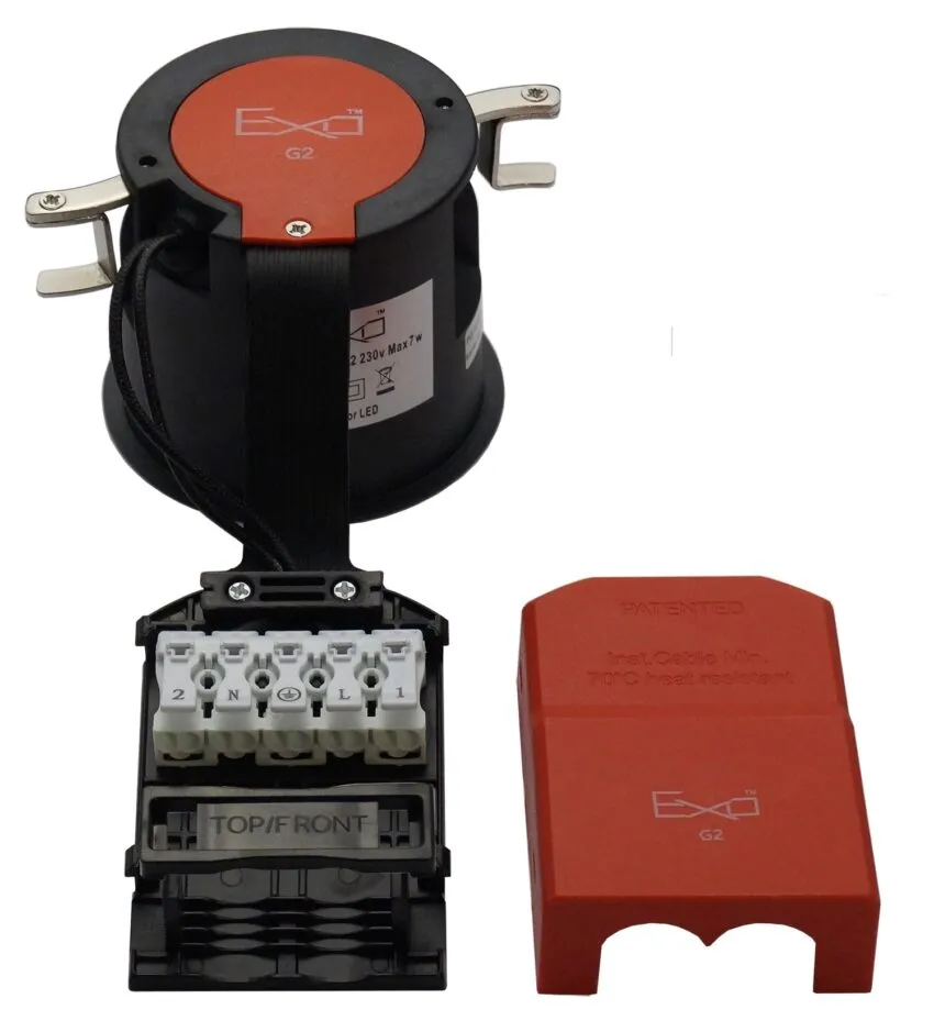 Daxtor EXO 66 G2 indbygningsspot sort GU10 Ø88