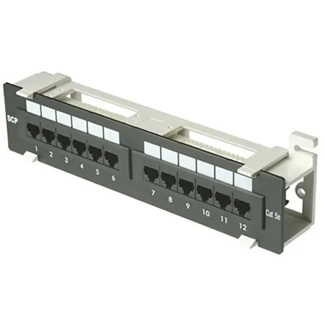 Simply45 312 patchpanel sort CAT5E 12-port lodret