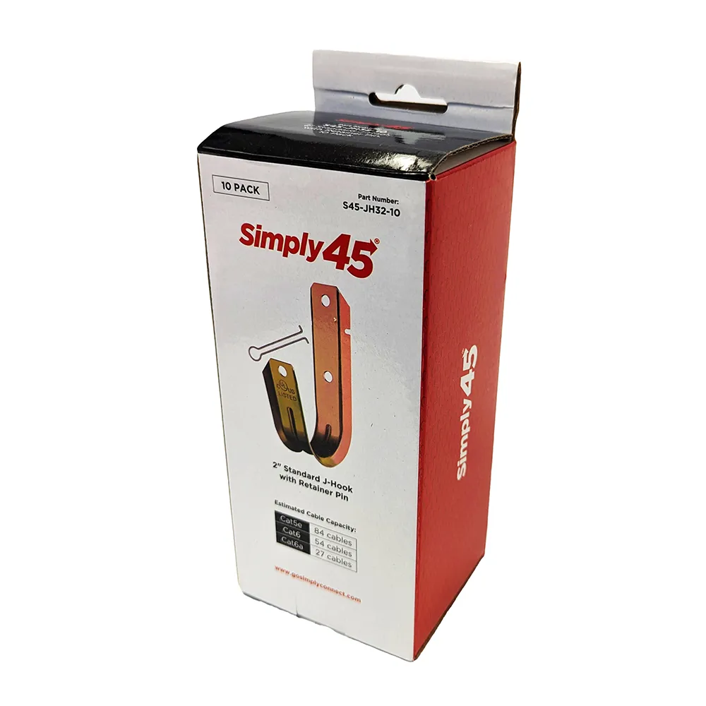 Simply45 J-Hook kabelkrog 2" 100 stk stål