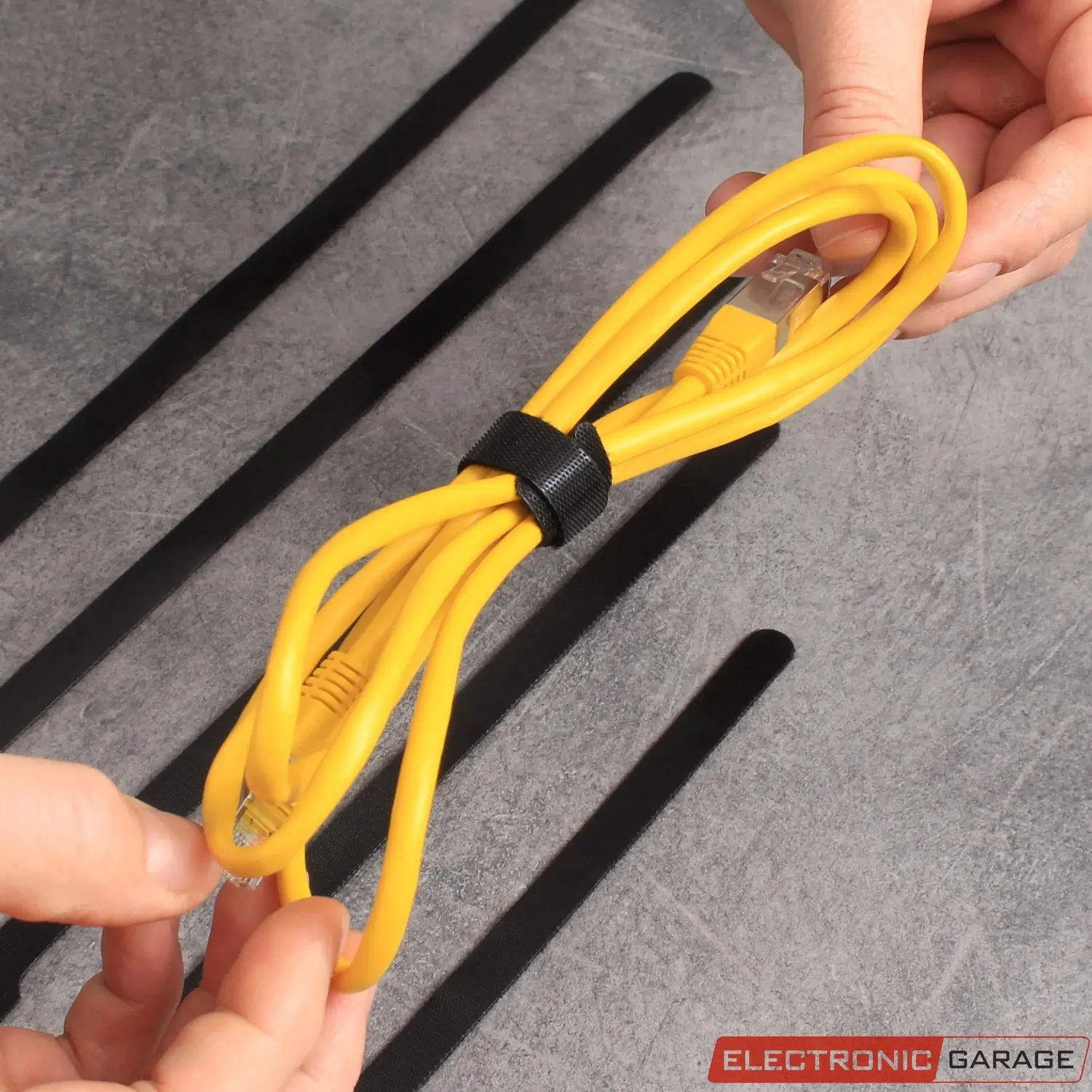 Electronic Garage velcrobånd 200x12 mm kabelbinder sort 10 stk