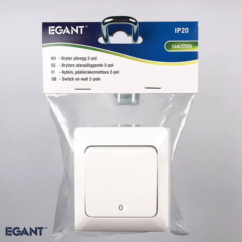 EGANT 2-polet afbryder indbygget flush kontakt