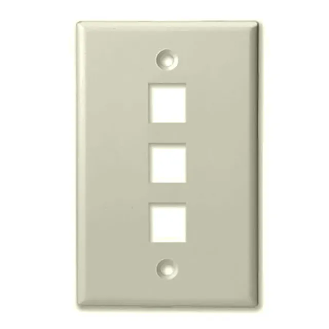 Simply45 303-AL keystone vægplade almond 3-port 10 stk
