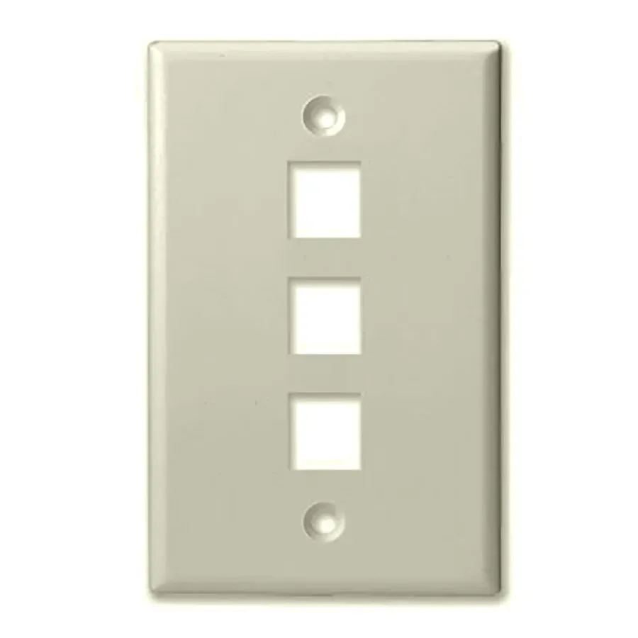 Simply45 303-AL keystone vægplade almond 3-port 10 stk