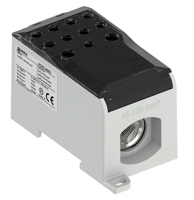Ouneva OJL 80 fordelingsblok grå Al/Cu 16mm²