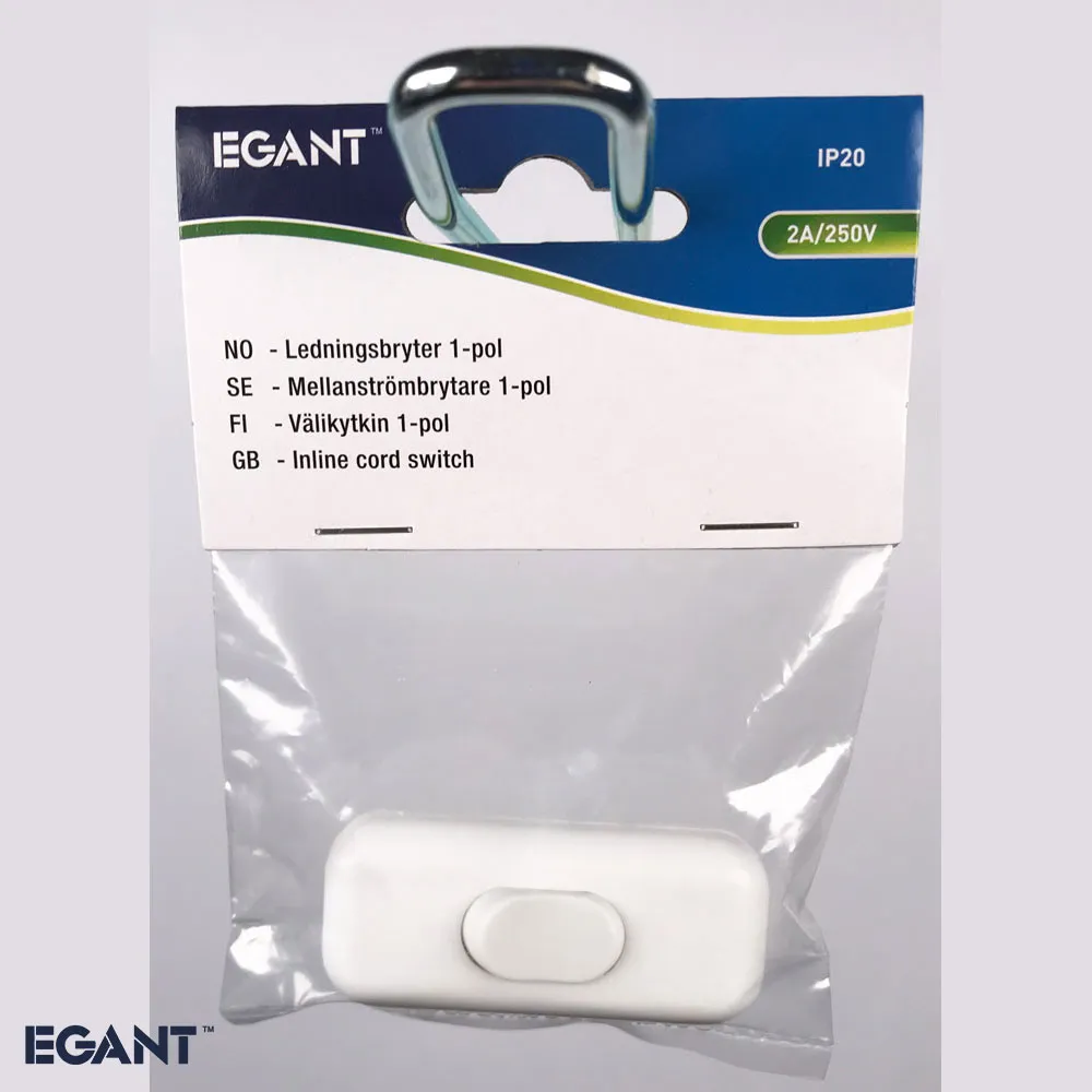 EGANT Ledningsafbryder 1-polet inline hvid