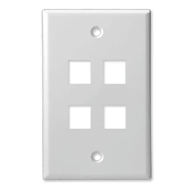 Simply45 304-WT vægplade 4-port keystone hvid