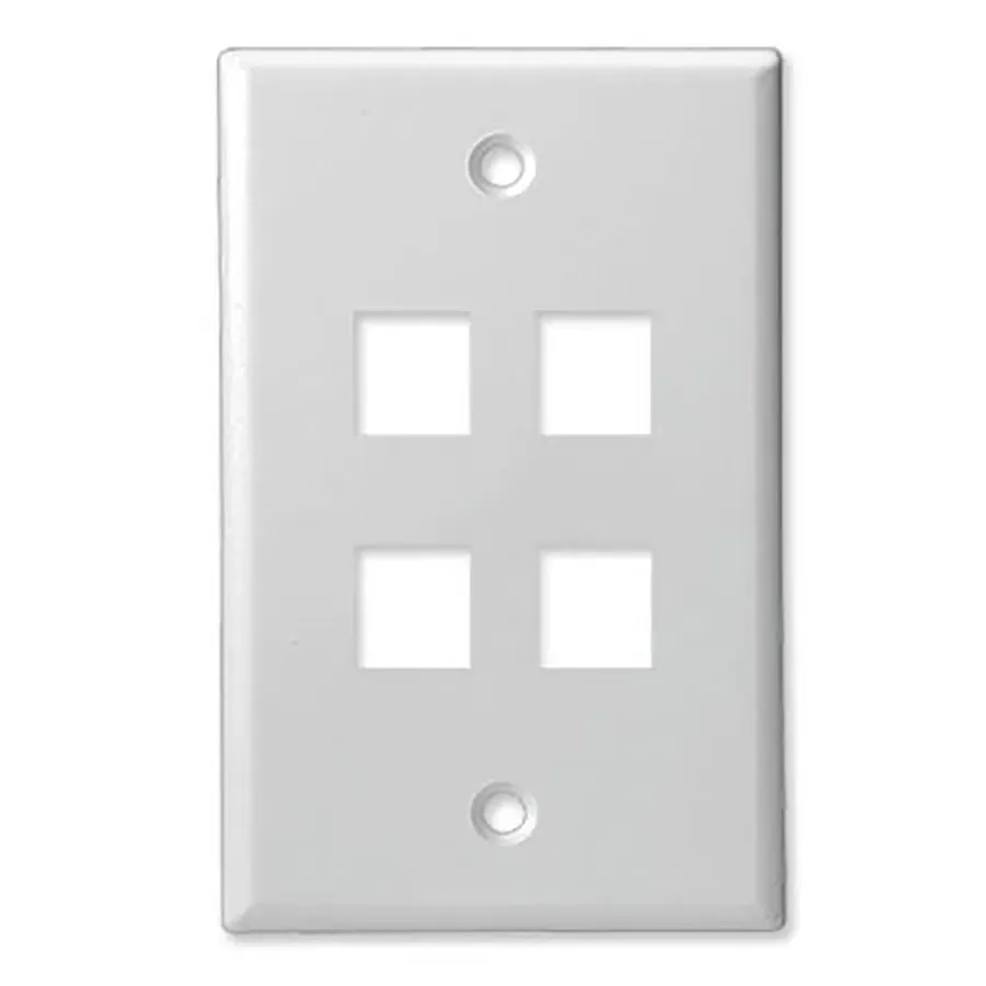 Simply45 304-WT vægplade 4-port keystone hvid