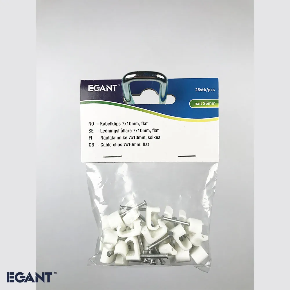 EGANT kabelclips flad 7x10 mm til fladkabel