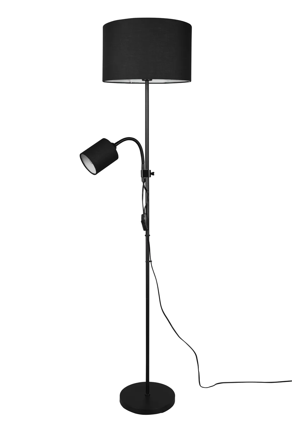 Trio Owen E27+E14 gulvlampe sort metal