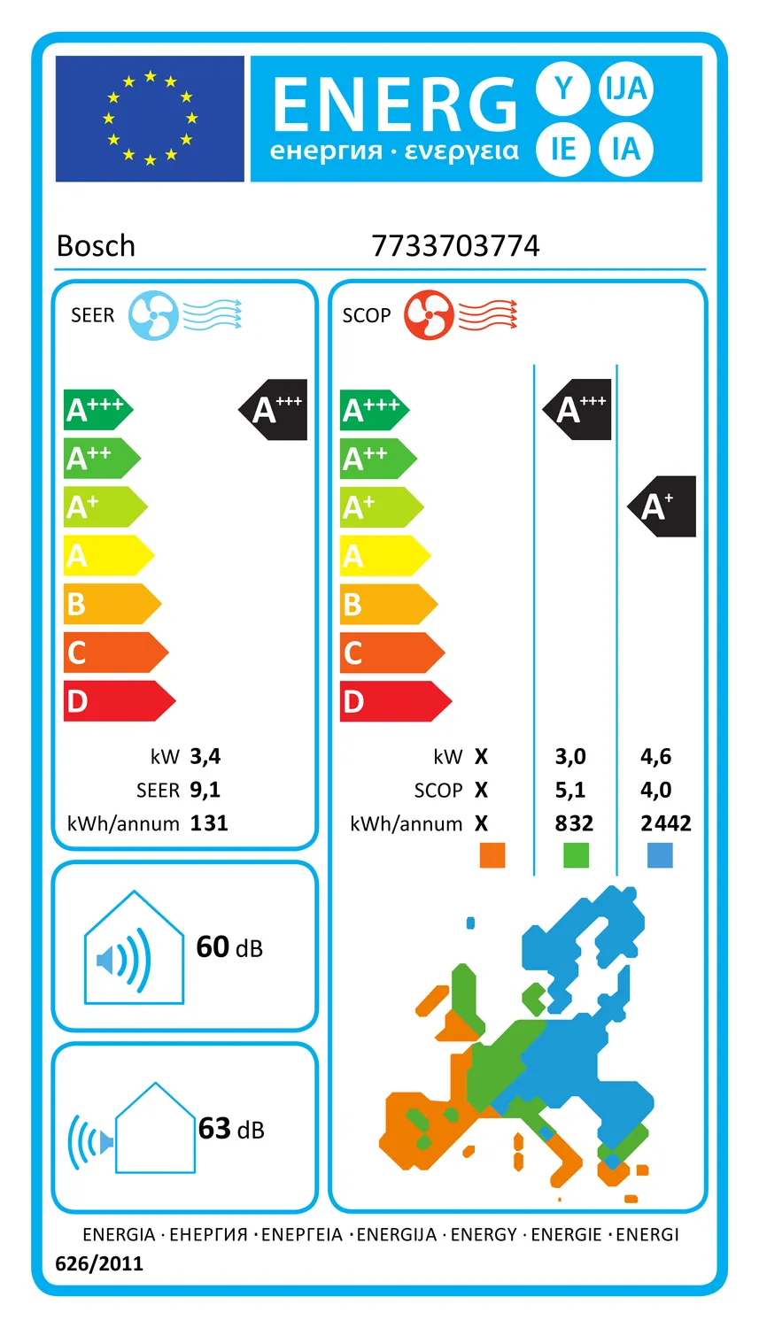Bosch Climate 7100i W 35 HEB varmepumpe indedel sort 3,5kW